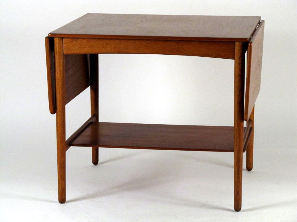 Hans Wegner Teak and Oak Dropleaf Side Table