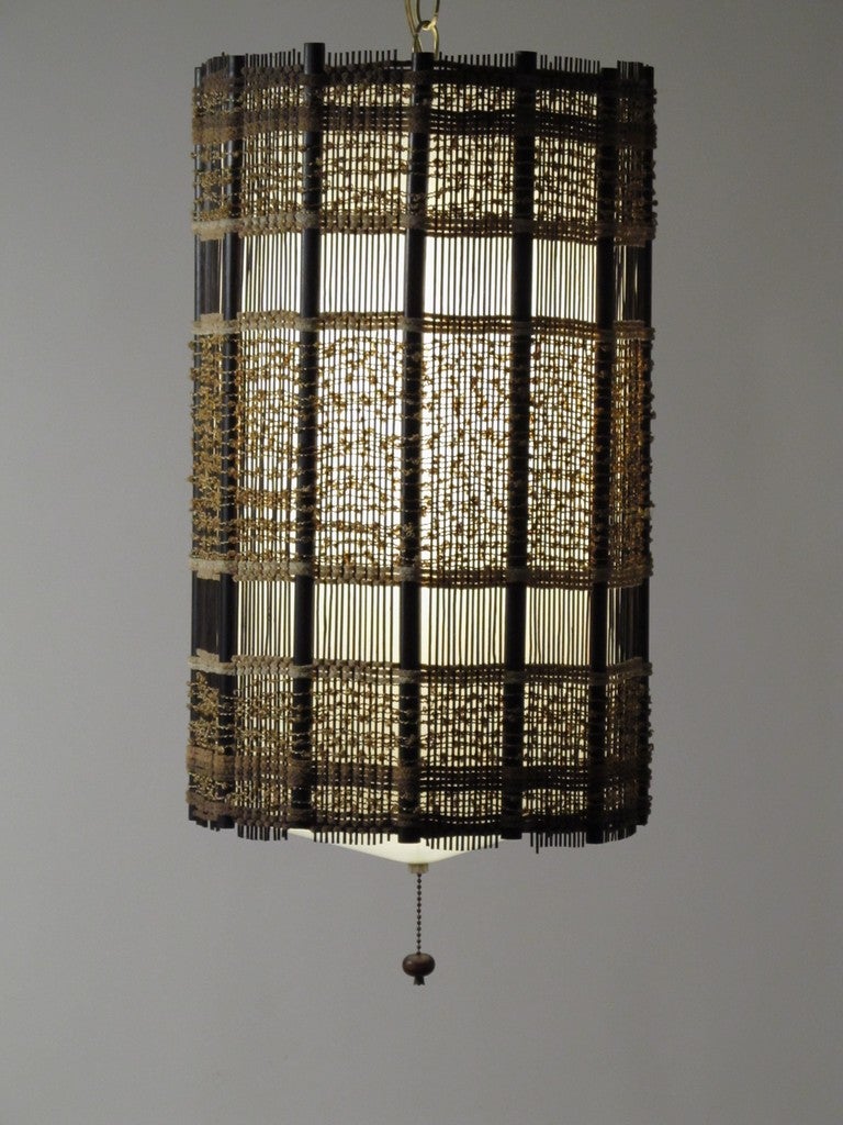 In the Style of Maria Kipp Hanging Swag Lamp In Excellent Condition In Papaikou, HI