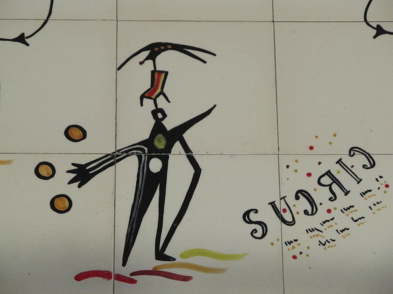 Surrealist Circus Tile Top Coffee Table by Tye of California 2
