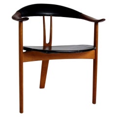 Arne Hovmand Olsen Three Legged Teak and Oak Armchair Arne Hovmand Olsen Three Legged Teak and Oak Armchair