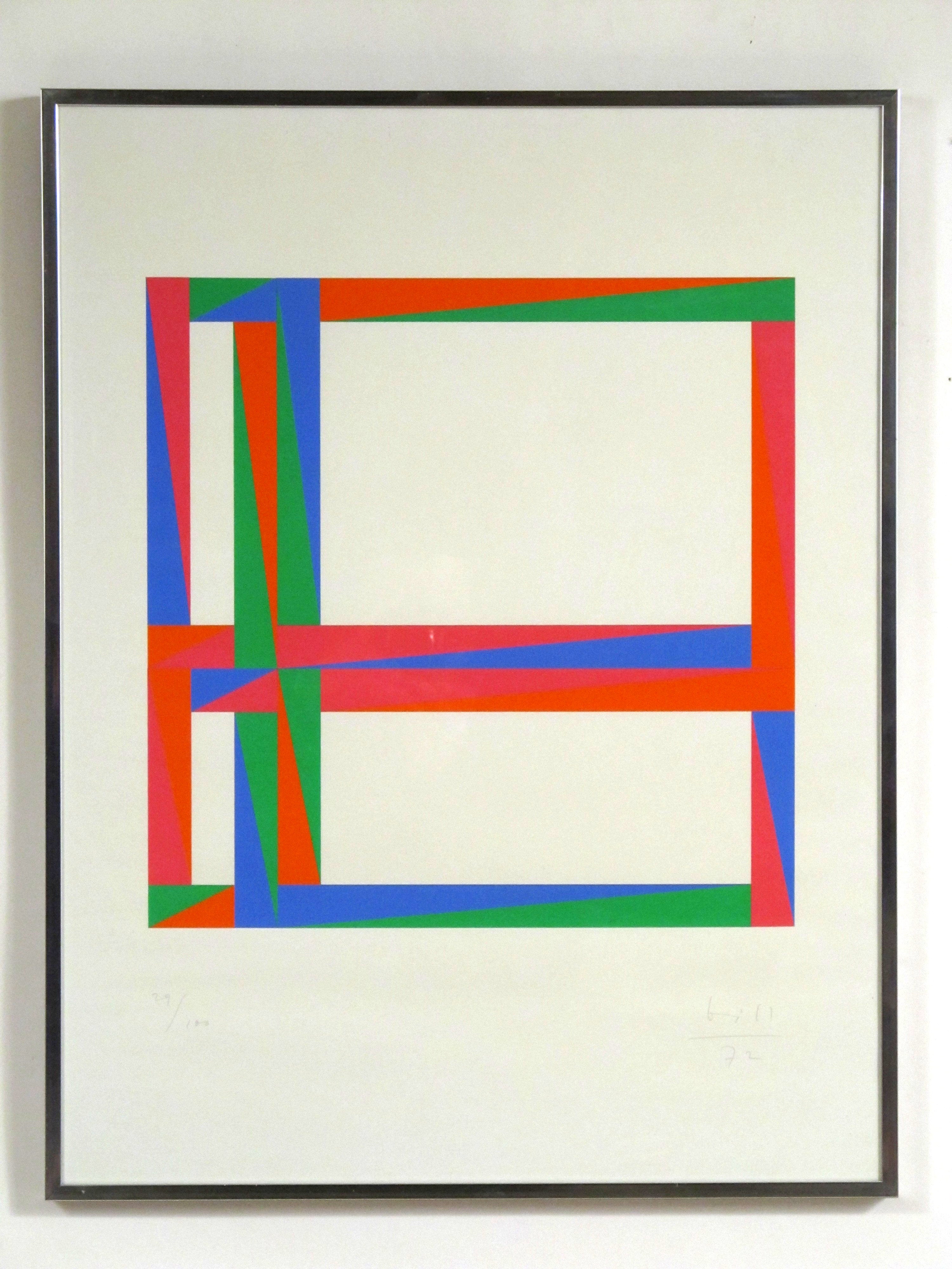 Max Bill Pencil Signed and Numbered Serigraph 1972