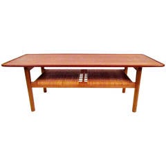 Hans Wegner Design for Andreas Tuck Teak and Caned Oak Coffee Table