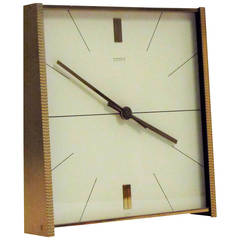 German Made Kienzle Automatic Battery Operated Brass Clock