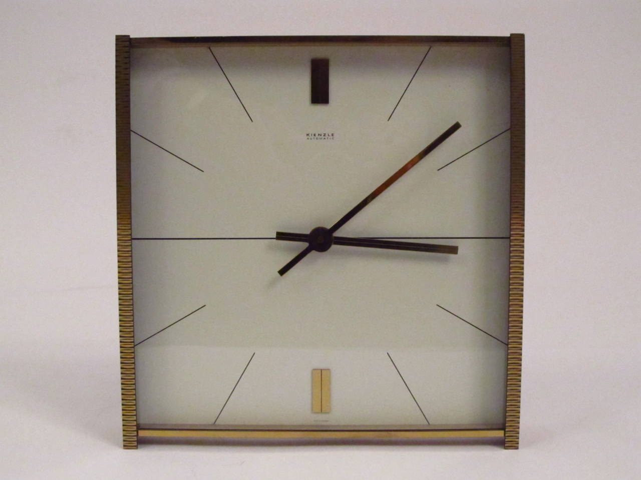 German Made Kienzle Automatic Battery Operated Brass Clock In Excellent Condition In Papaikou, HI