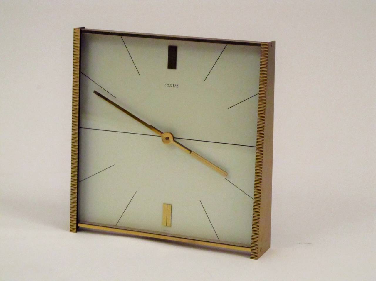 German Made Kienzle Automatic Battery Operated Brass Clock at 1stDibs