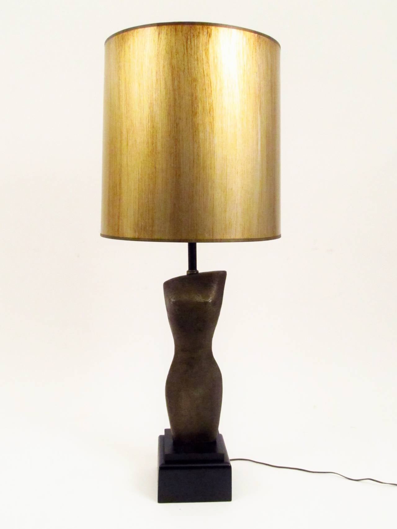 Mid-Century Modern Female Torso Sculptural Table Lamp For Sale