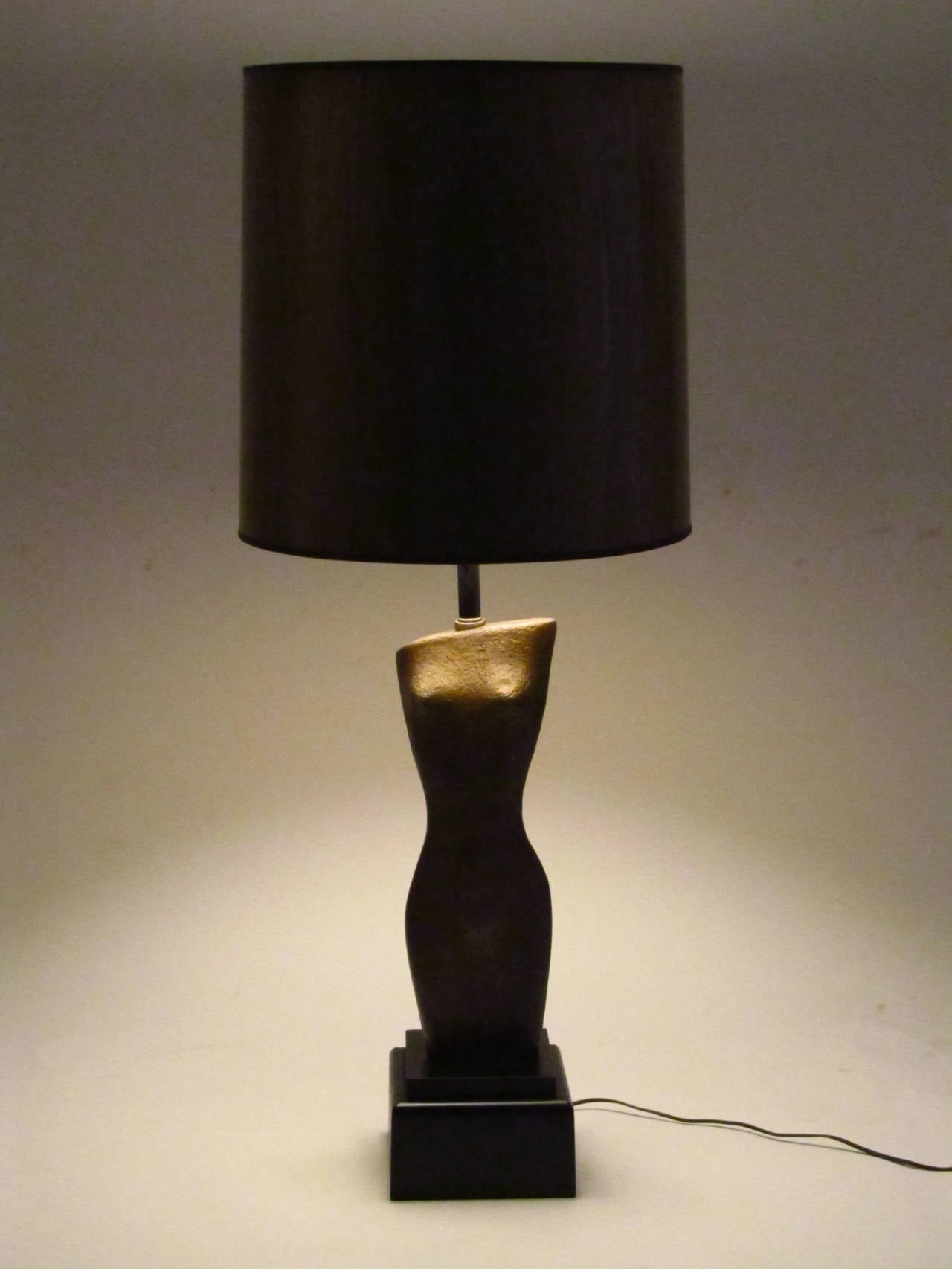 Mid-20th Century Female Torso Sculptural Table Lamp For Sale