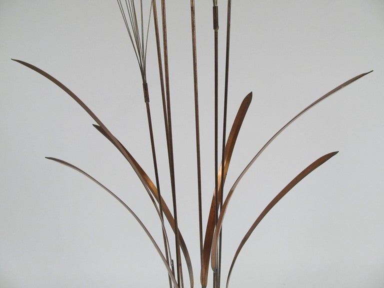Illuminated C. Jere Illuminated Cattail Floor Sculpture Unsigned In Good Condition In Papaikou, HI