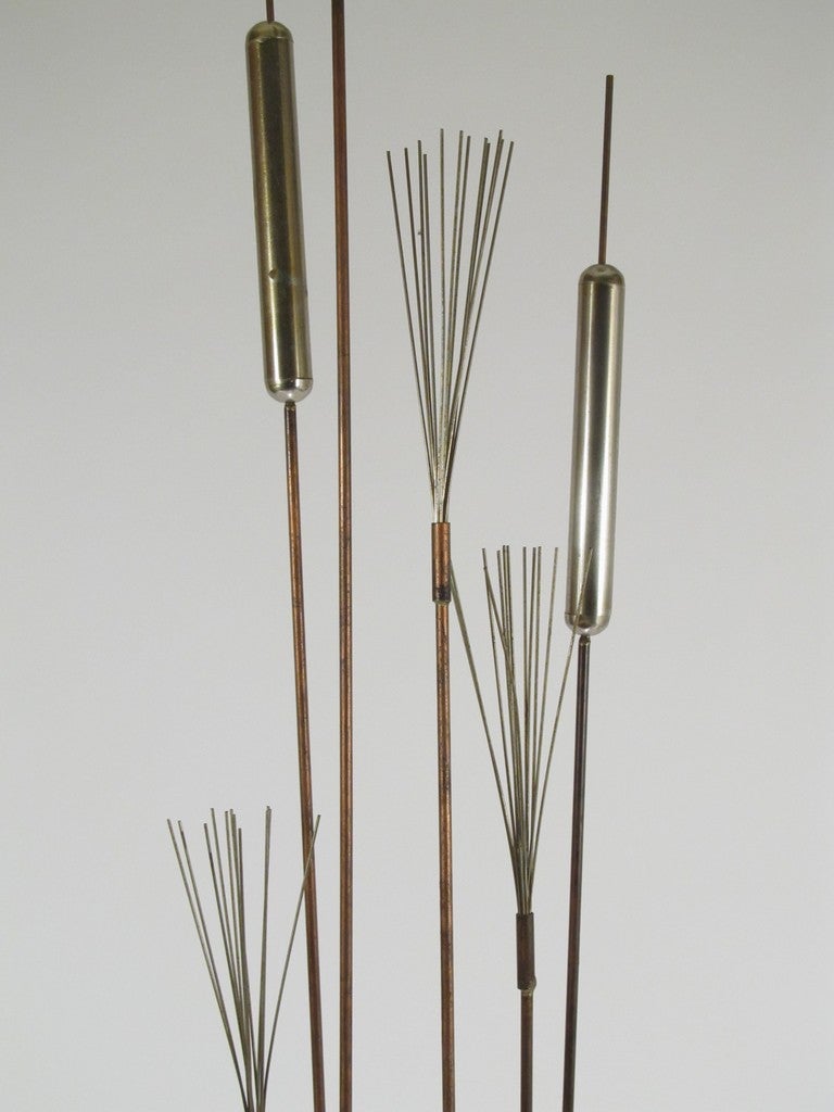 Late 20th Century Illuminated C. Jere Illuminated Cattail Floor Sculpture Unsigned