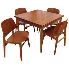 Borge Mogensen Flip-Top Dining Table and Four Model 155 Chairs for Soborg Mobler