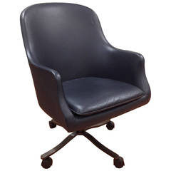 Exceptional Leather Executive Swivel Desk Chair by Nicos Zographos