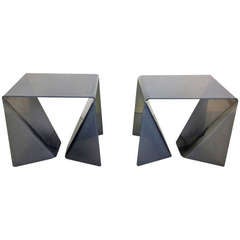 Pair of Lucite "Origami" End or Side Tables by Neal Small