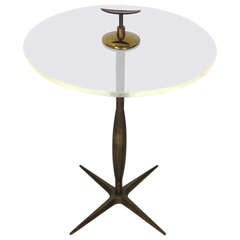 Unique Bronze and Lucite Side Table