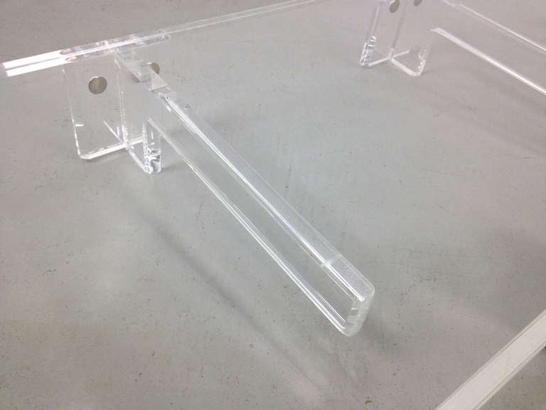 Late 20th Century Lucite Wall Mount Shelf