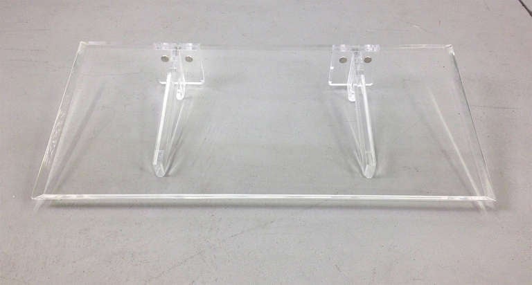 Lucite Wall Mount Shelf In Excellent Condition In Long Beach, CA