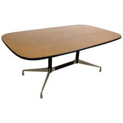 Charles Eames Herman Miller Aluminum Group Conference Dining table with Faux Walnut Laminate Top