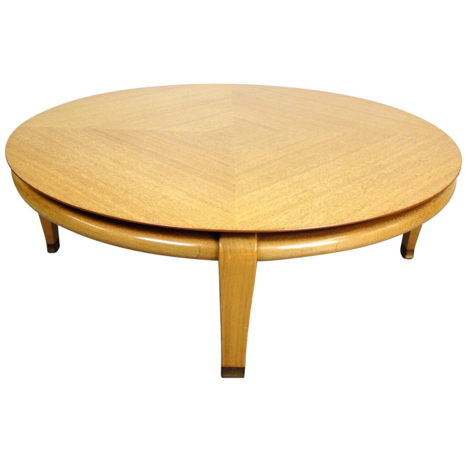 Paul Laszlo Model 145 Bleached Mahogany Coffee Cocktail Table for Brown Saltman