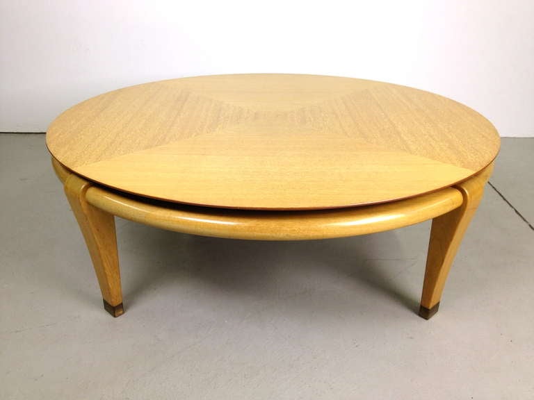 American Paul Laszlo Model 145 Bleached Mahogany Coffee Cocktail Table for Brown Saltman
