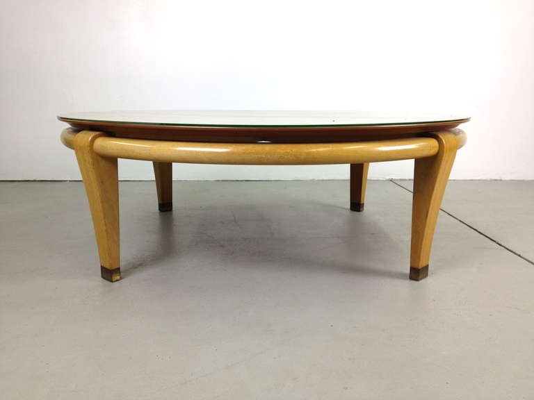 Mid-20th Century Paul Laszlo Model 145 Bleached Mahogany Coffee Cocktail Table for Brown Saltman