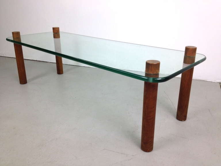 Mid-20th Century Wood and Glass Cocktail Coffee Table