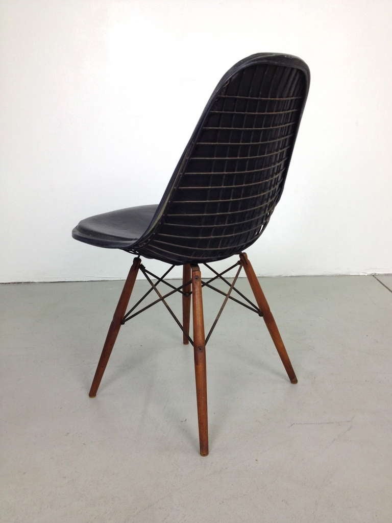 Mid-20th Century Rare and Early Set of 4 Charles Eames DKW Dowel Leg Dining Chairs