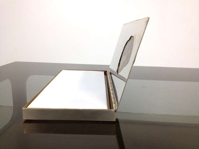 Exceptional Chrome Desk Top Letter Envelope Holder with Inset Agate 2