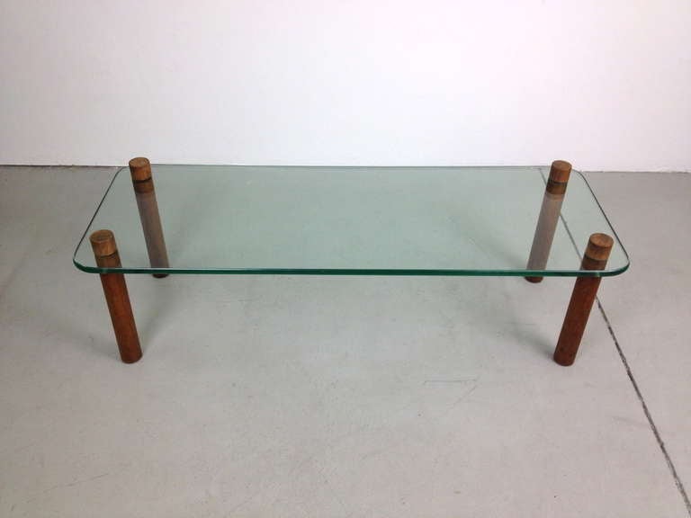 Wood and Glass Cocktail Coffee Table 1