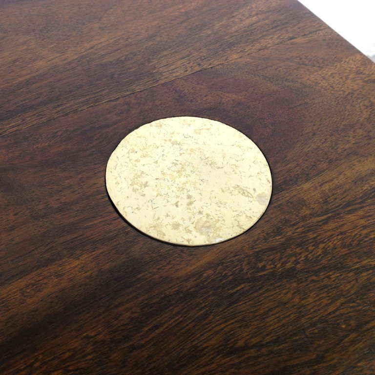 Beautiful Cocobolo and Inset Marble Dice Cube Side Table 1