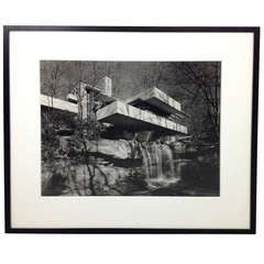 Framed Vintage Hedrich Blessing Photograph of Frank Lloyd Wrights Falling Water