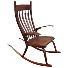 Beautiful Handcrafted Studio Rocking Chair by California Craftsman Lyle Otten