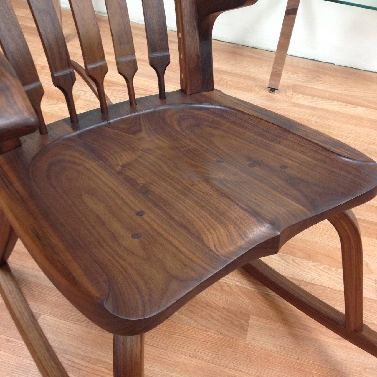 American Beautiful Handcrafted Studio Rocking Chair by California Craftsman Lyle Otten