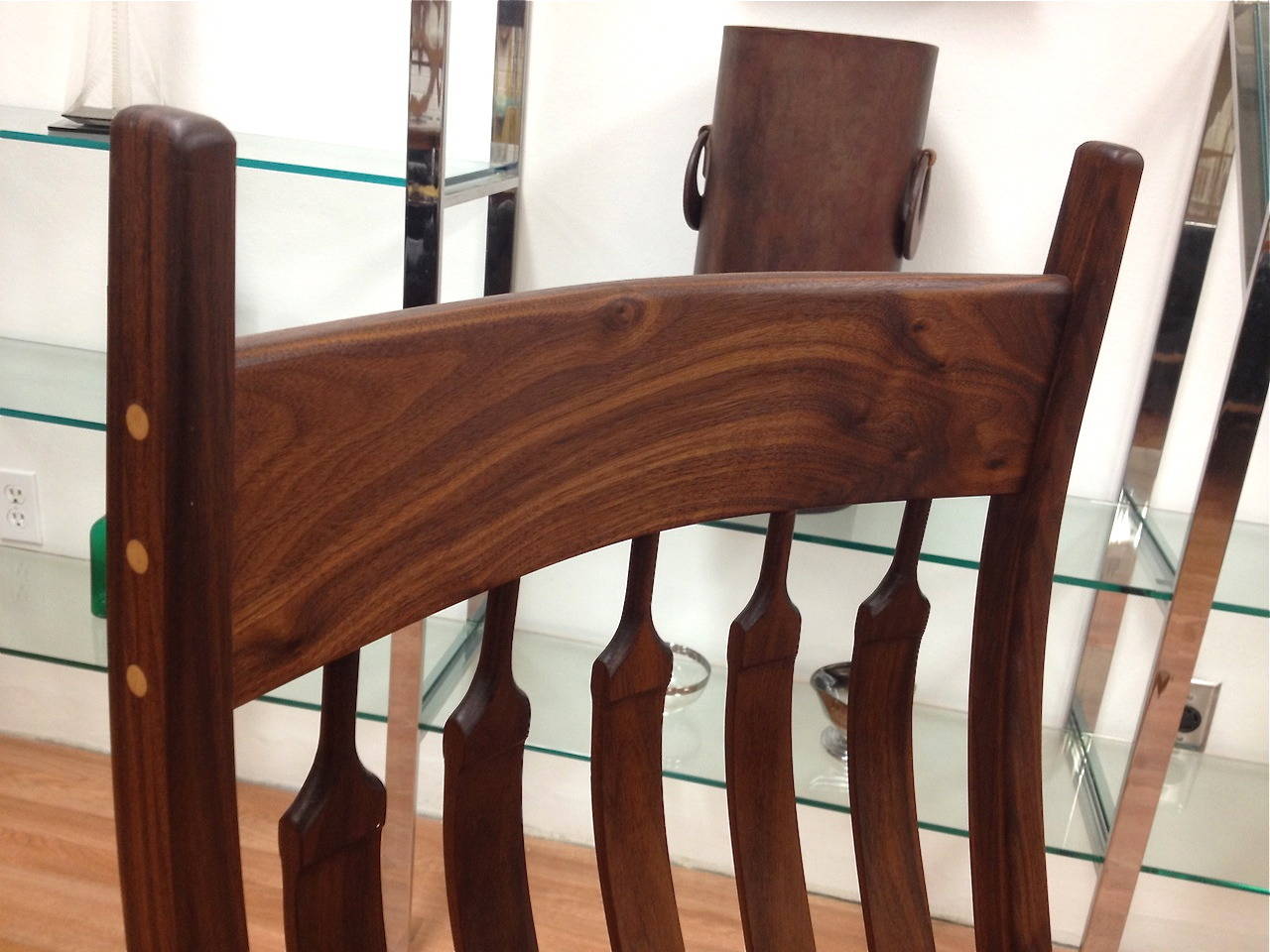 Walnut Beautiful Handcrafted Studio Rocking Chair by California Craftsman Lyle Otten