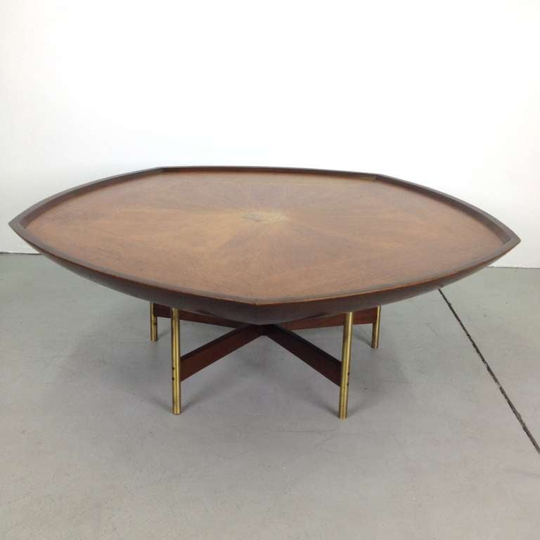 American Outstanding Pentagon Coffee Cocktail Table by Paul Tuttle for Baker Furniture