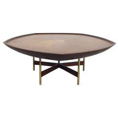 Outstanding Pentagon Coffee Cocktail Table by Paul Tuttle for Baker Furniture