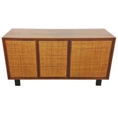 George Nelson Walnut Cane Front Credenza by Herman Miller