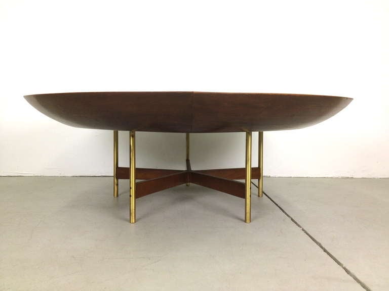 Walnut Outstanding Pentagon Coffee Cocktail Table by Paul Tuttle for Baker Furniture