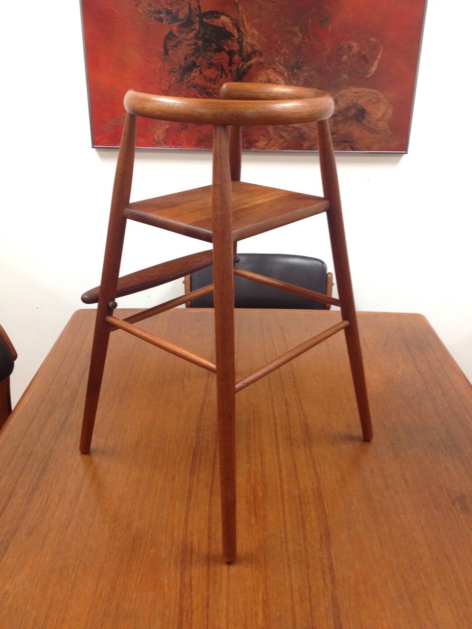 Early Nanna Ditzel Danish Modern Teak Child's High Chair by Kolds Savvaerk 1