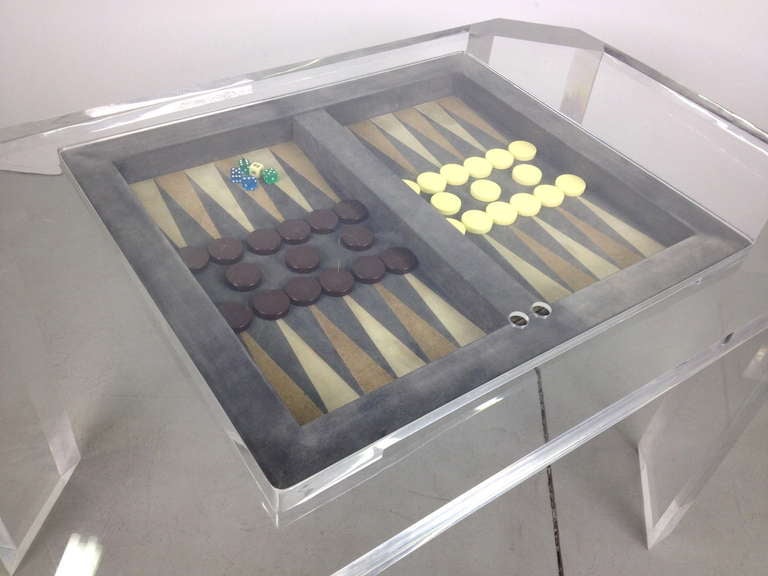 American Charles Hollis Jones Lucite Backgammon Game Table