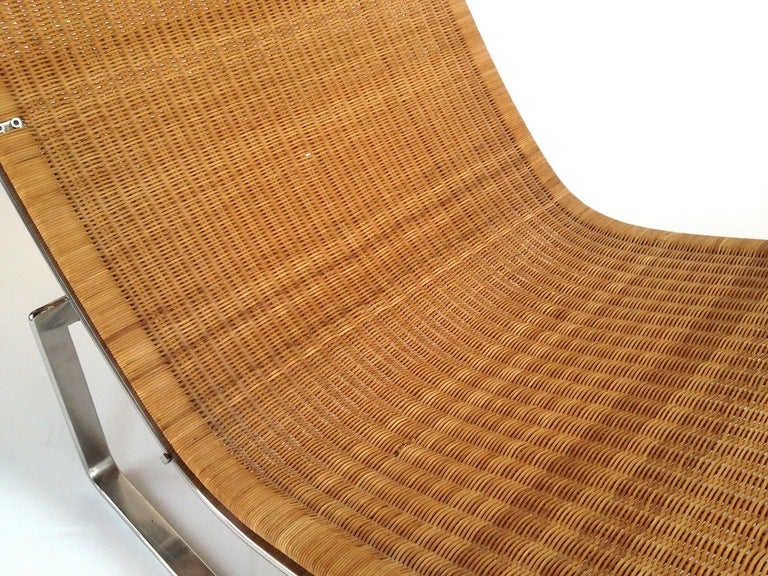 Vintage Poul Kjaerholm PK24 Chaise Longue Lounge Chair In Good Condition In Long Beach, CA