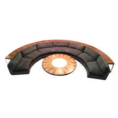 Retro Complete Milo Baughman Thayer Coggin Half Circle Sectional Sofa and Table Set