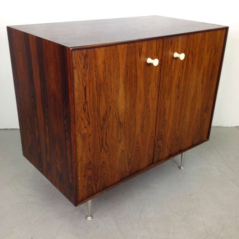 Geoorge Nelson Rosewood Thin Edge 2 Door Cabinet for Herman Miller In Good Condition In Long Beach, CA
