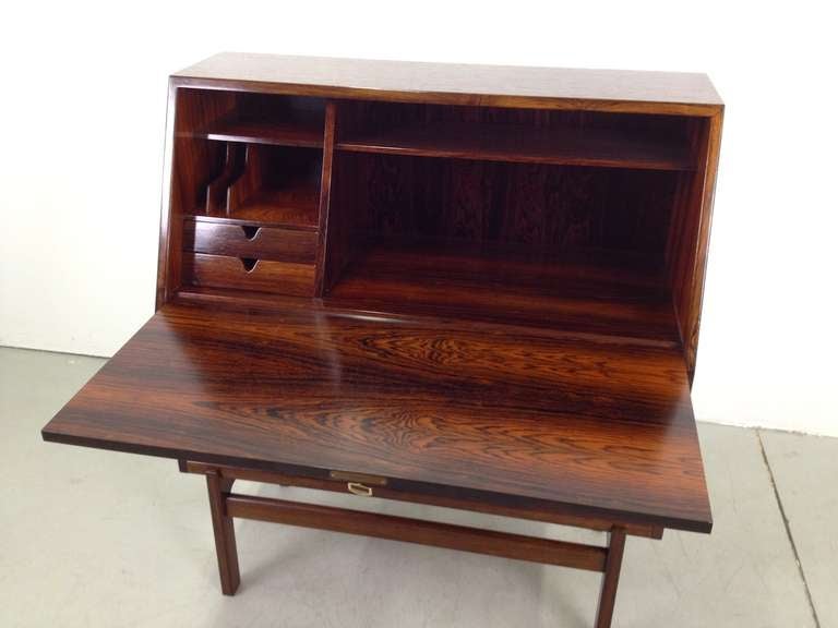 Beautiful Danish Modern Rosewood Secretary Desk Cabinet 1