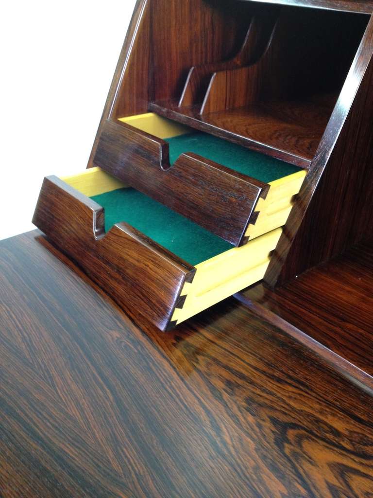 Beautiful Danish Modern Rosewood Secretary Desk Cabinet 3