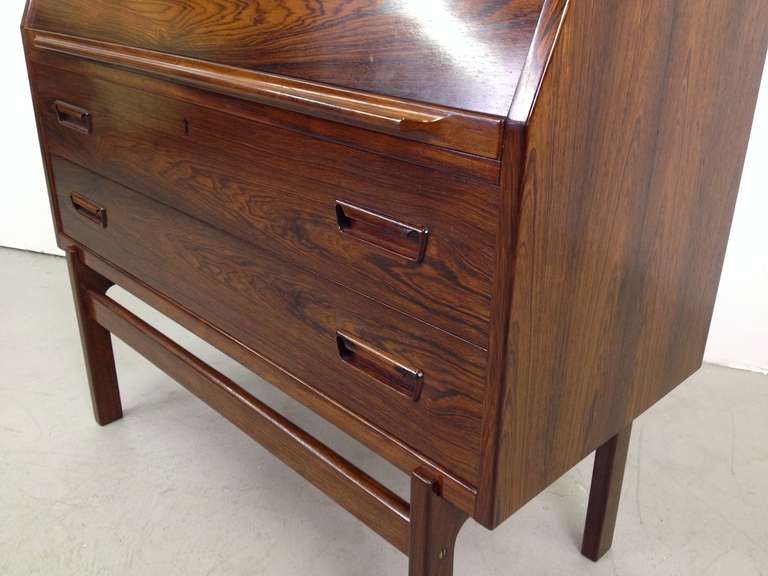 Beautiful Danish Modern Rosewood Secretary Desk Cabinet 4