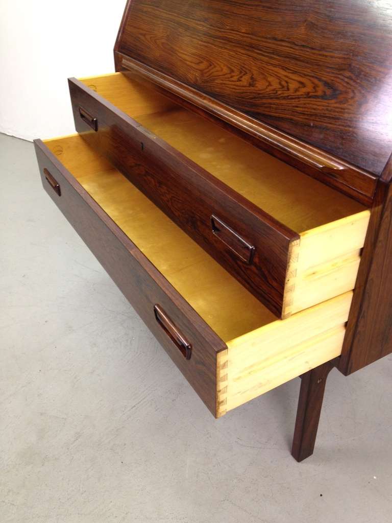Beautiful Danish Modern Rosewood Secretary Desk Cabinet 5