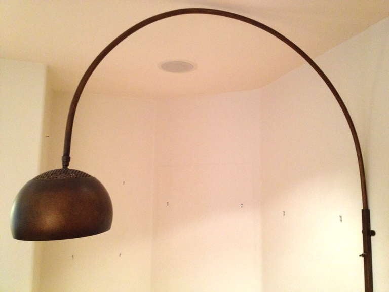 20th Century Wall Mount Arch Arco Lamp in a Copper Finish