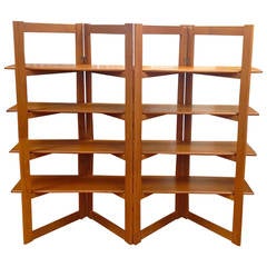 Danish Modern Teak Freestanding Room Divider Bookshelf