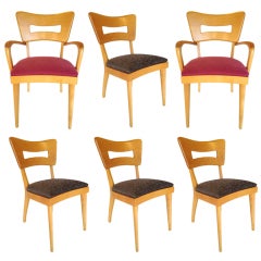 Set of 6 Heywood Wakefield M154 Dog Bone Dining Chairs