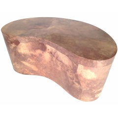 Karl Springer Free Form Kidney Shaped Coffee Table