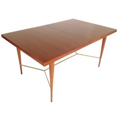 Paul McCobb Irwin Collection Dining Table w/ Brass Stretcher for Calvin